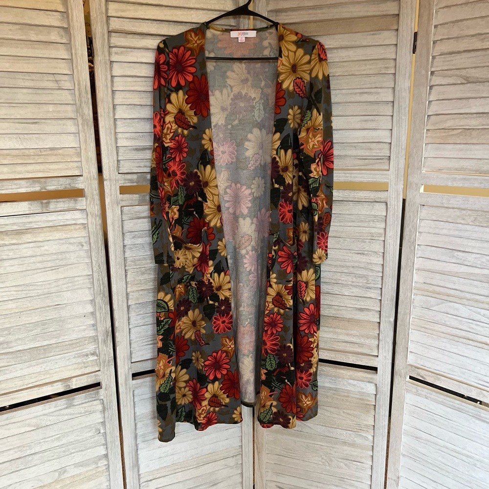 Women's Floral Long Sleeve LuLaRoe Sarah Cardigan Size Small